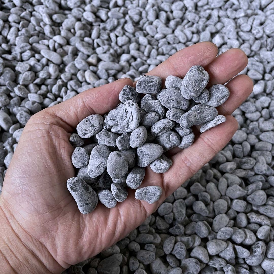 Bグレー玉砂利（黒砂利）（灰色砂利）（グレー砂利）20KG 2サイズ（約10～35mm）20kg袋　