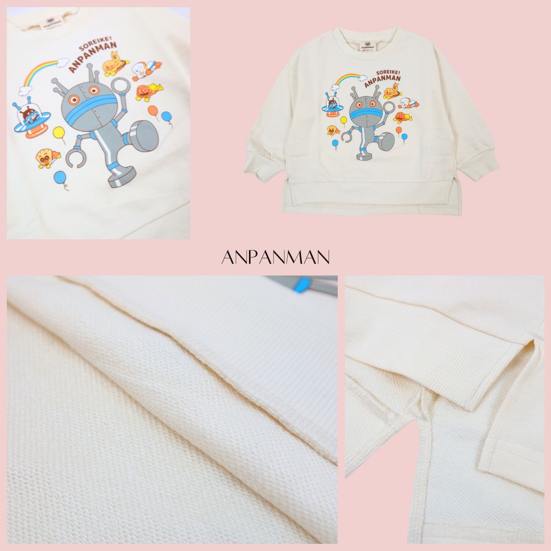 それいけ!アンパンマン集合柄男児裏毛トレーナー ダダンダン 子供服 スウェットシャツ 長袖