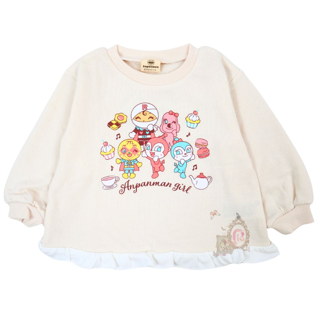 それいけ!アンパンマン 集合柄女児裏毛トレーナー 子供服 スウェットシャツ 長袖