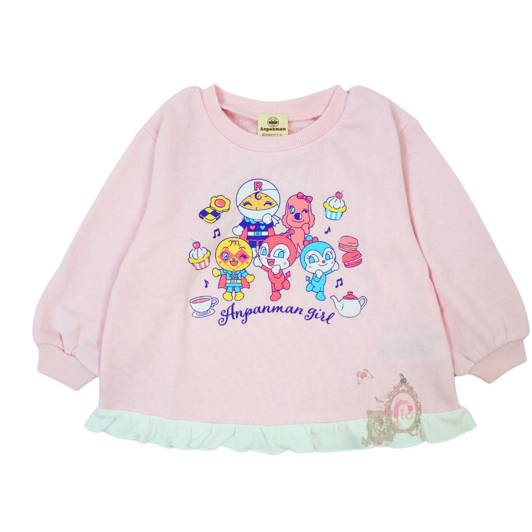 それいけ!アンパンマン 集合柄女児裏毛トレーナー 子供服 スウェットシャツ 長袖