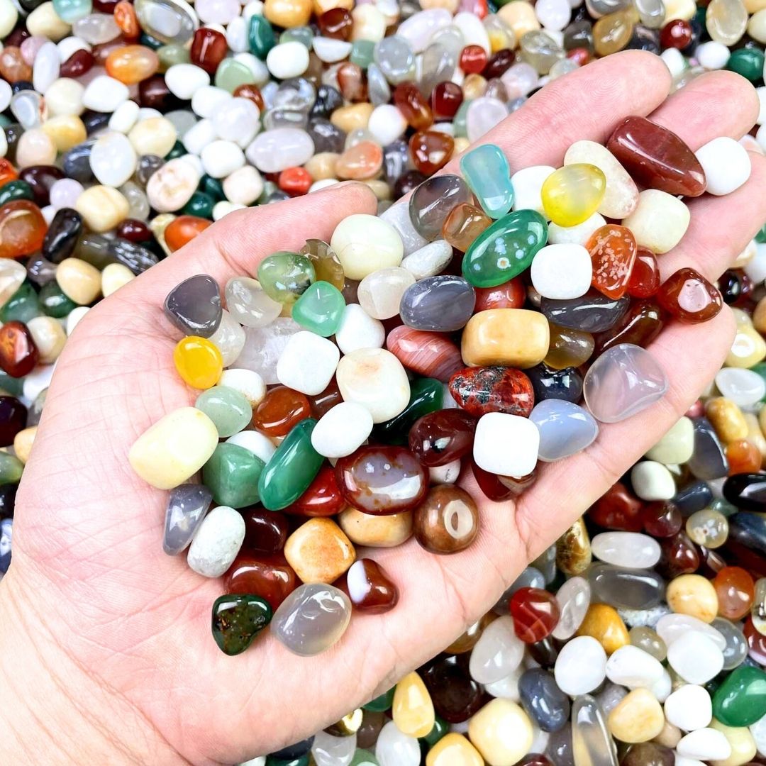 天然雨花石 瑪瑙 彩石 250g インテリア・水槽・風水・パワーストーンに最適なカラフル天然石 天然石・パワーストーン・インテリア・浄化