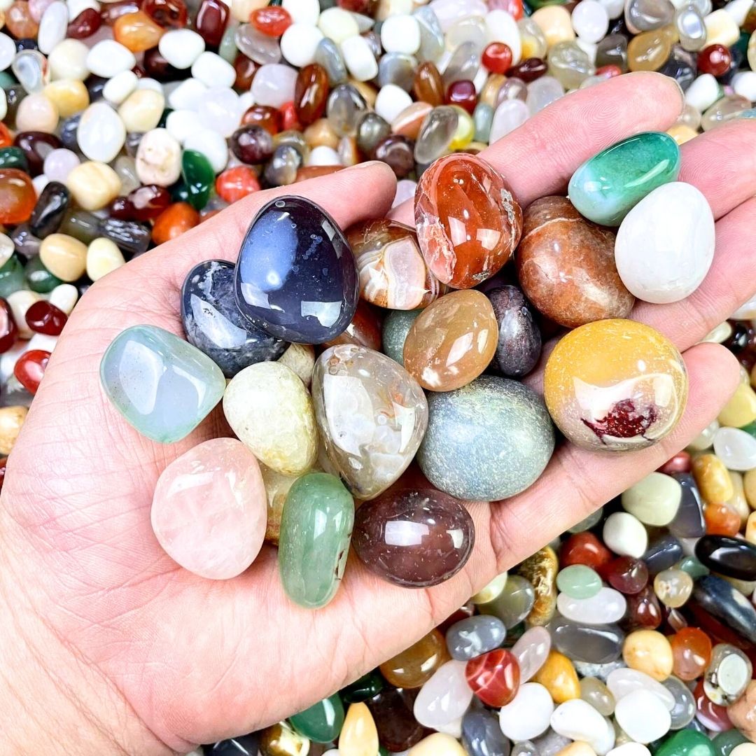 天然雨花石 瑪瑙 彩石 250g インテリア・水槽・風水・パワーストーンに最適なカラフル天然石 天然石・パワーストーン・インテリア・浄化