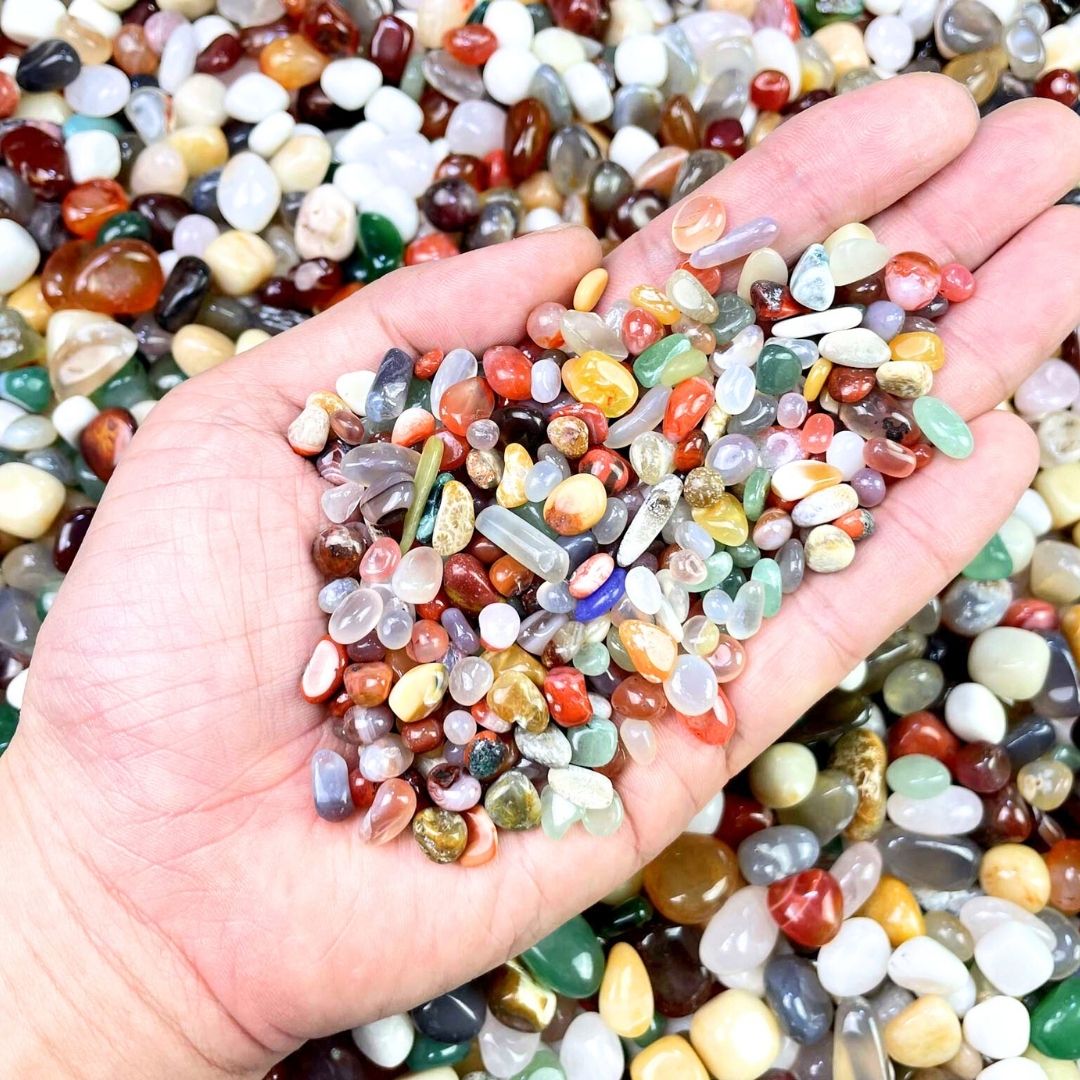 天然雨花石 瑪瑙 彩石 500g インテリア・水槽・風水・パワーストーンに最適なカラフル天然石 天然石・パワーストーン・インテリア・浄化