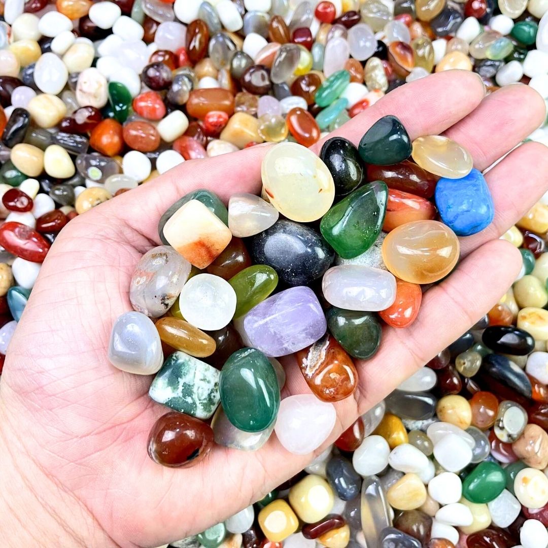 天然雨花石 瑪瑙 彩石 500g インテリア・水槽・風水・パワーストーンに最適なカラフル天然石 天然石・パワーストーン・インテリア・浄化