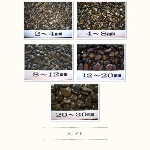 国産　【和歌山県産】天然 新宮砂利 20kg×5袋セット(100kg)　5サイズ(2mm～30mmまで）　濾過材用に最適