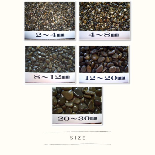 国産　【和歌山県産】天然 新宮砂利 20kg×10袋セット(200kg)　5サイズ(2mm～30mmまで）　濾過材用に最適