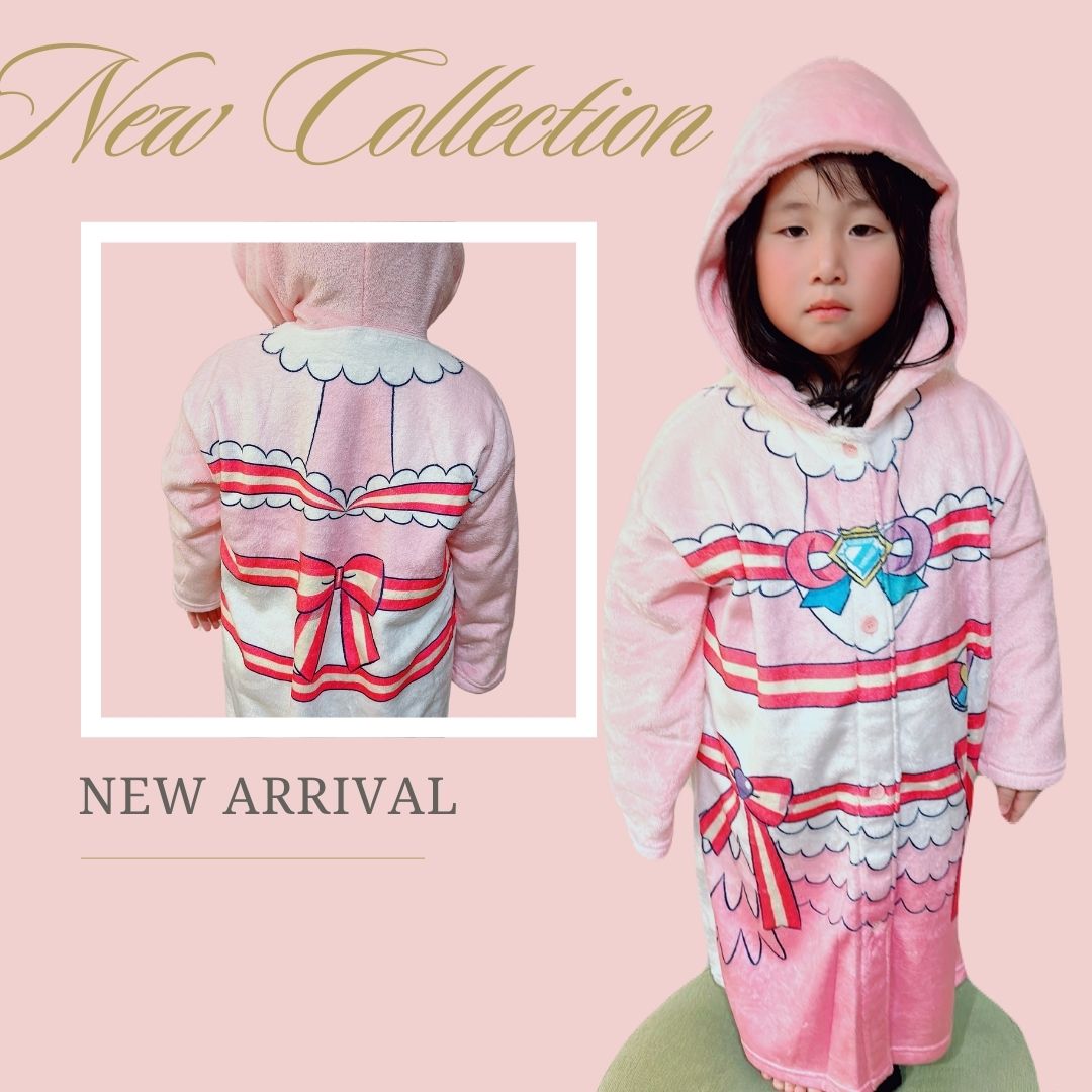 [バンダイ]わんだふる ぷりきゅあ 着る毛布 ミンクフリース 起毛 秋 冬 暖かい 100 110 120 130 子供 服 キッズ 女児 