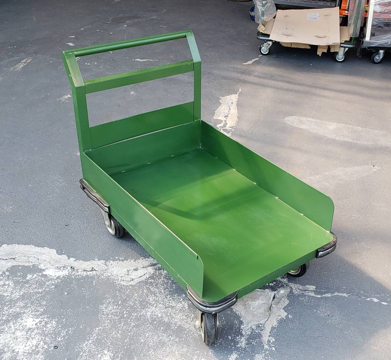 現地引取り■Rいさ0288 運搬用品 手押し台車 ハンドル固定式台車 キャリーカート 工場作業用品 W500×D700×H830mm 荷運び 倉庫用品 手押し台車 プラスチック台車 左右固定型ハンドル付き 長物最適 910L