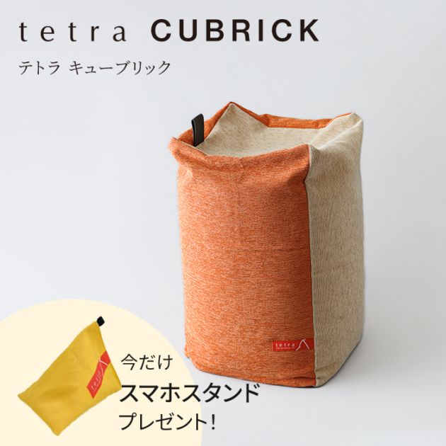 【期間限定！スマートフォンスタンド付き！～4/25まで】 tetra CUBRICK（キューブリック） CHENILLE ビーズクッション テトラ キューブリック