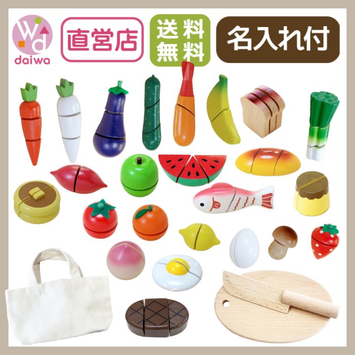 《名入れ付き》ミニ食材もりもりバスケット《専用BOX*包装不可》　(木のおもちゃ　ままごと)
