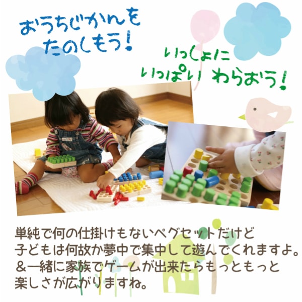 ペグゲームセット・ベーシック　木のおもちゃ（ゲーム）