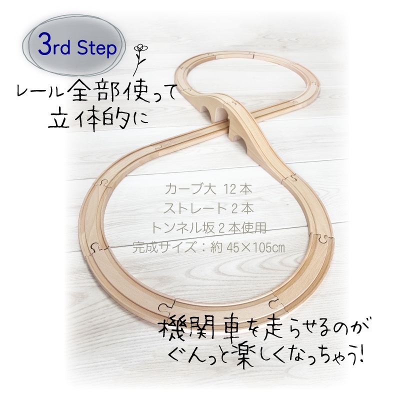 OUTLET　汽車レールセット　スタンダード（木のおもちゃ　汽車レール）