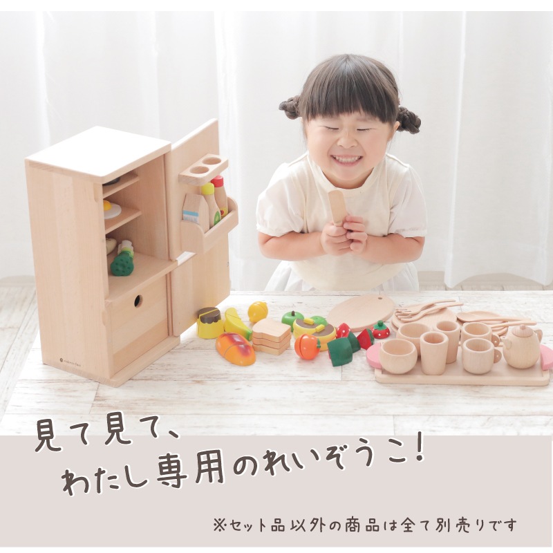 OUTLET カラーが選べる！ミニれいぞうこ《包装不可*専用BOX》  （木のおもちゃ・ままごと）