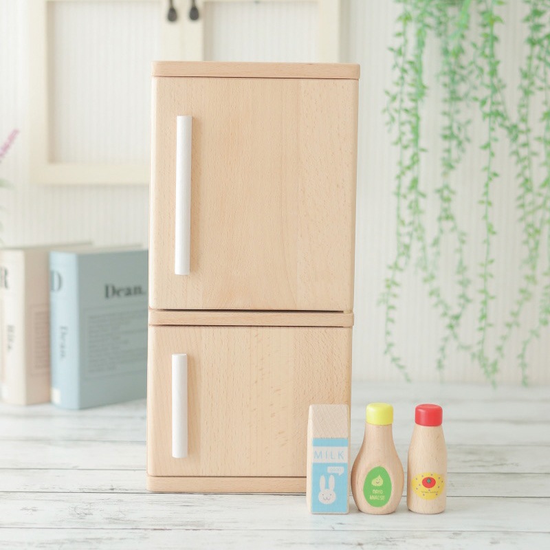 OUTLET カラーが選べる！ミニれいぞうこ《包装不可*専用BOX》  （木のおもちゃ・ままごと）