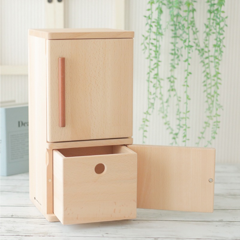 OUTLET カラーが選べる！ミニれいぞうこ《包装不可*専用BOX》  （木のおもちゃ・ままごと）