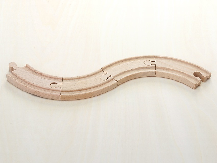 カーブ〈小〉　木のおもちゃ（木製汽車レール）