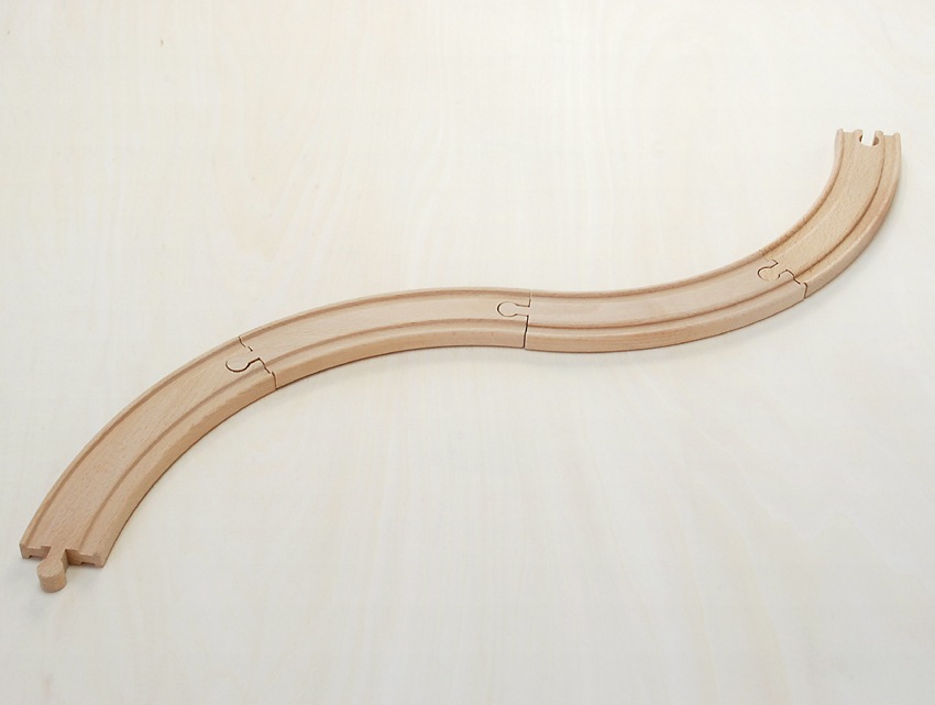 カーブ〈大〉　木のおもちゃ（木製汽車レール）