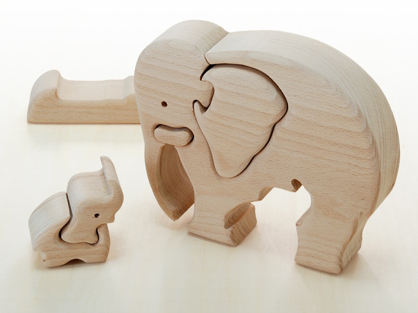 期間限定★特別価格・立体パズル　ぞう（木のおもちゃパズル）