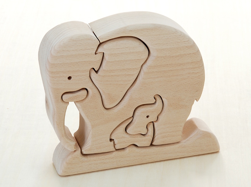期間限定★特別価格・立体パズル　ぞう（木のおもちゃパズル）