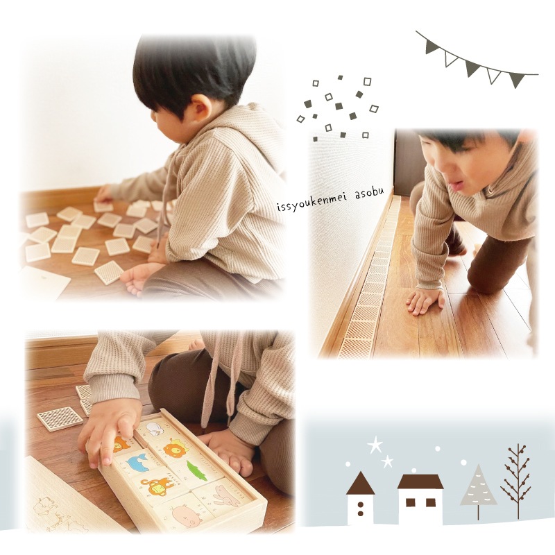名入れ付き・アニマルマッチ16ペア　32pcs《専用BOX*包装不可》　木のおもちゃ（ゲーム）