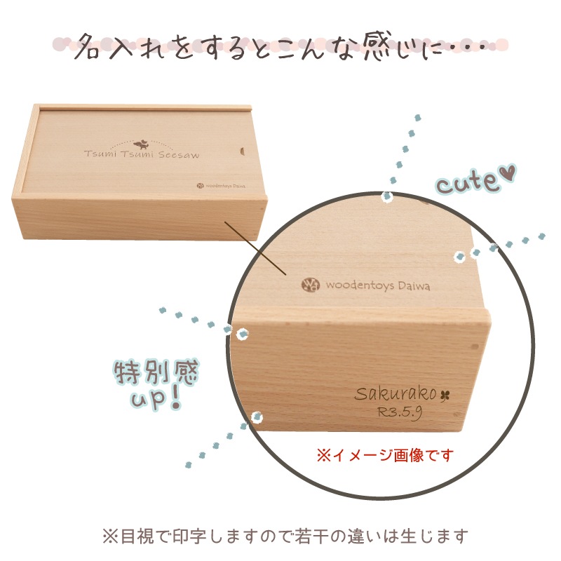 名入れ付き・TsumiTsumiシーソー《恐竜》　《専用BOX*ラッピング不可》　【木製おもちゃのだいわ直営店】