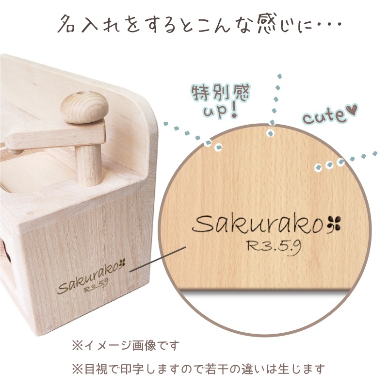 カラーが選べる！名入れ付き・ミニキッチンセット《専用BOX*包装不可》　(木のおもちゃ　ままごと)