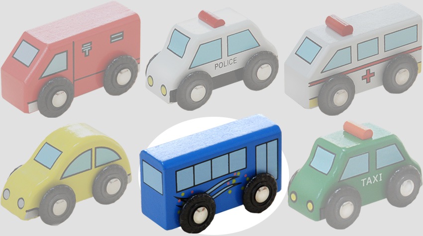 OUTLET　乗り物：バス（木のおもちゃ　汽車レール）