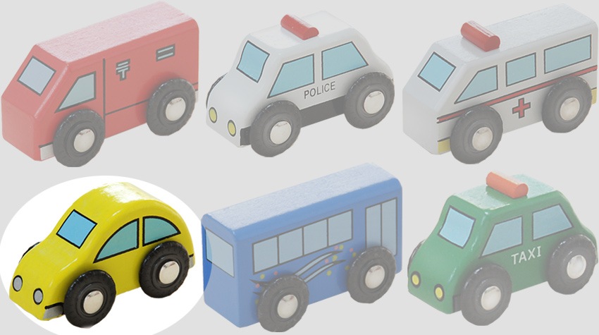 OUTLET　乗り物：車（木のおもちゃ　汽車レール）