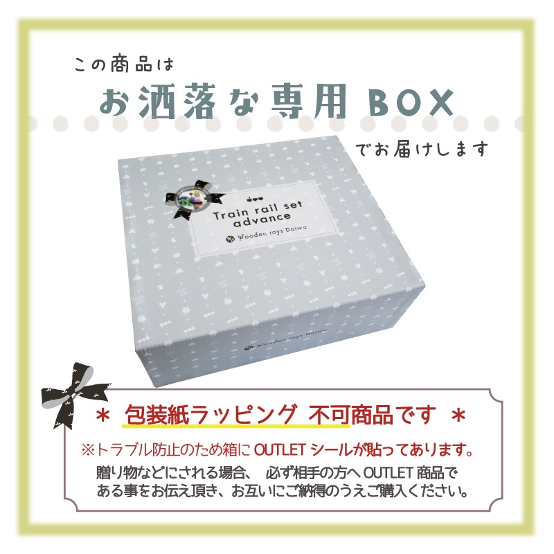 OUTLET 汽車レールセット アドバンス《専用BOX*包装不可》　（木のおもちゃ　汽車レール）