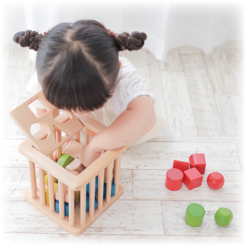 OUTLET 積木バスケット《専用BOX*包装不可》　木のおもちゃ（積木）