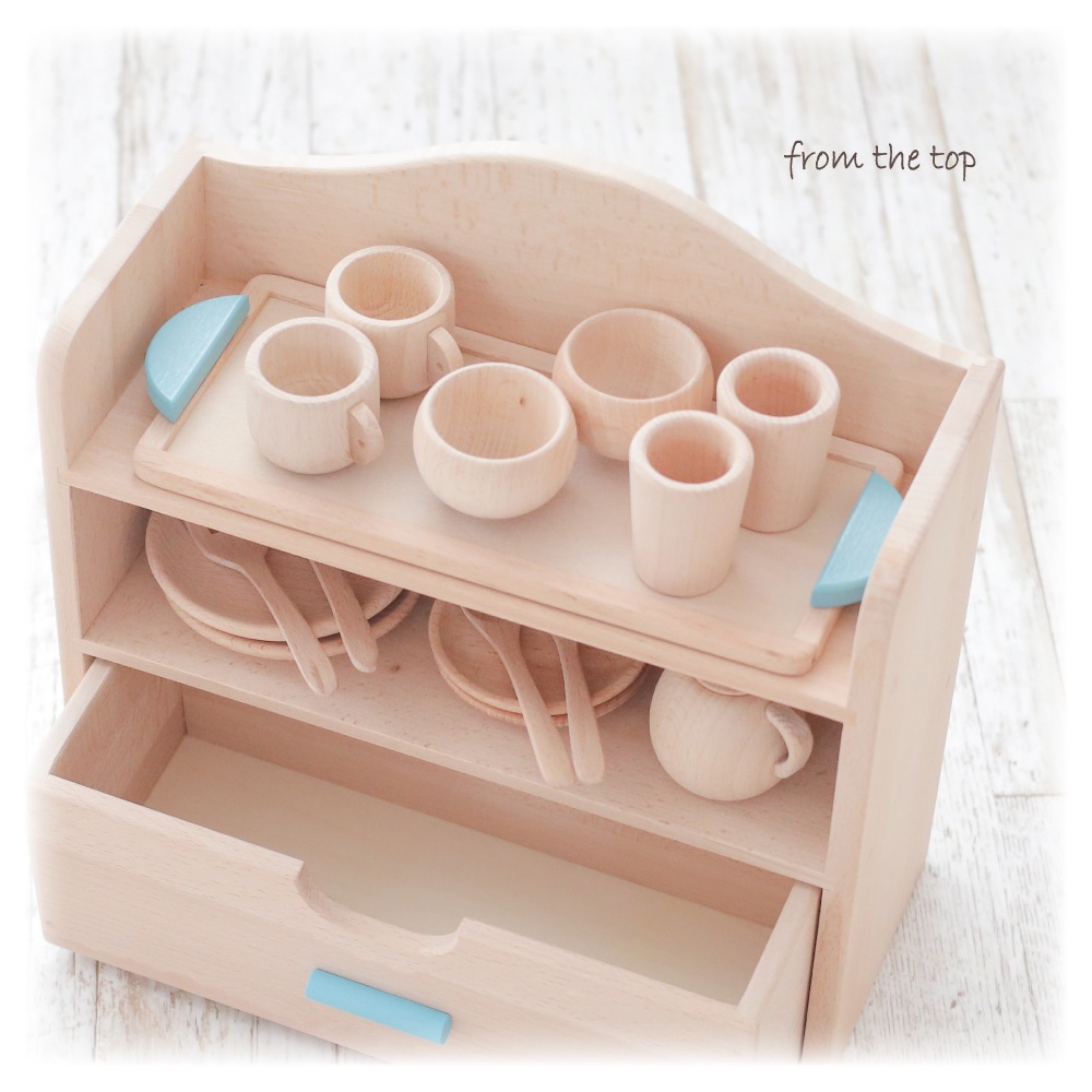 カラーが選べる！名入れ付き★ミニままごとセット《包装不可*専用BOX》  【送料無料】　(木のおもちゃ　ままごと)