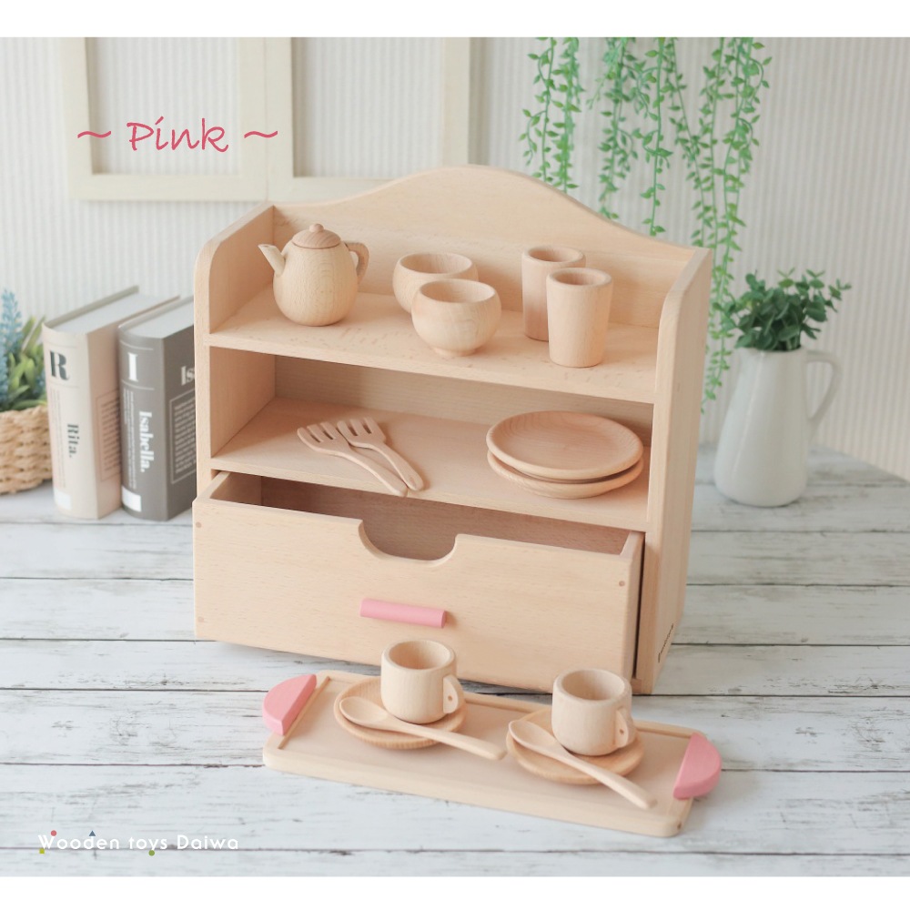 カラーが選べる！名入れ付き★ミニままごとセット《包装不可*専用BOX》  【送料無料】　(木のおもちゃ　ままごと)