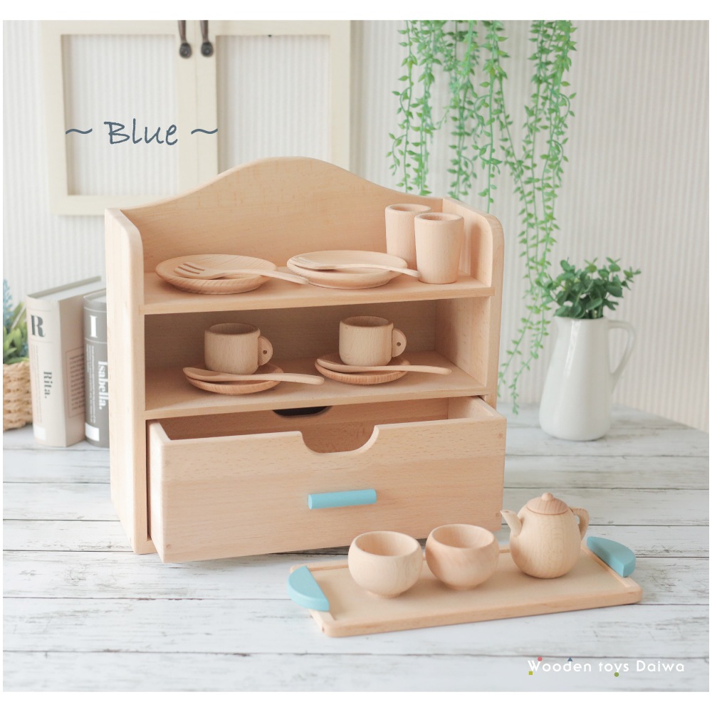 カラーが選べる！名入れ付き★ミニままごとセット《包装不可*専用BOX》  【送料無料】　(木のおもちゃ　ままごと)