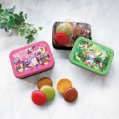 ニャカロンラスク缶(5枚入)ピンク/グリーン