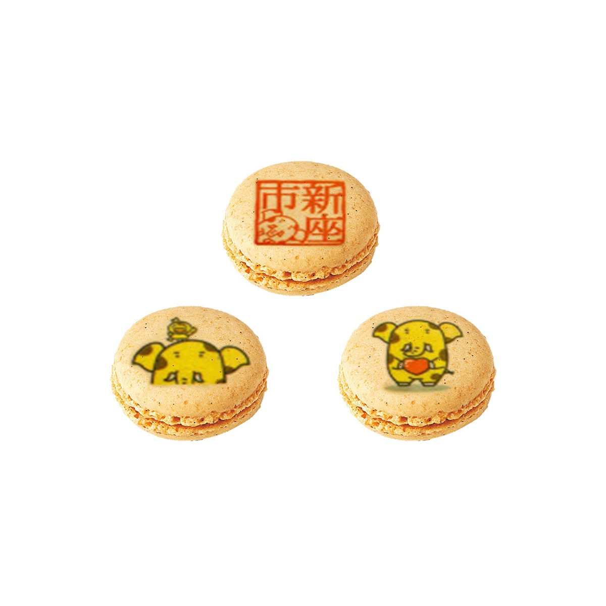 ゾウキリンプリント入りマカロン詰め合わせ（6個入）A