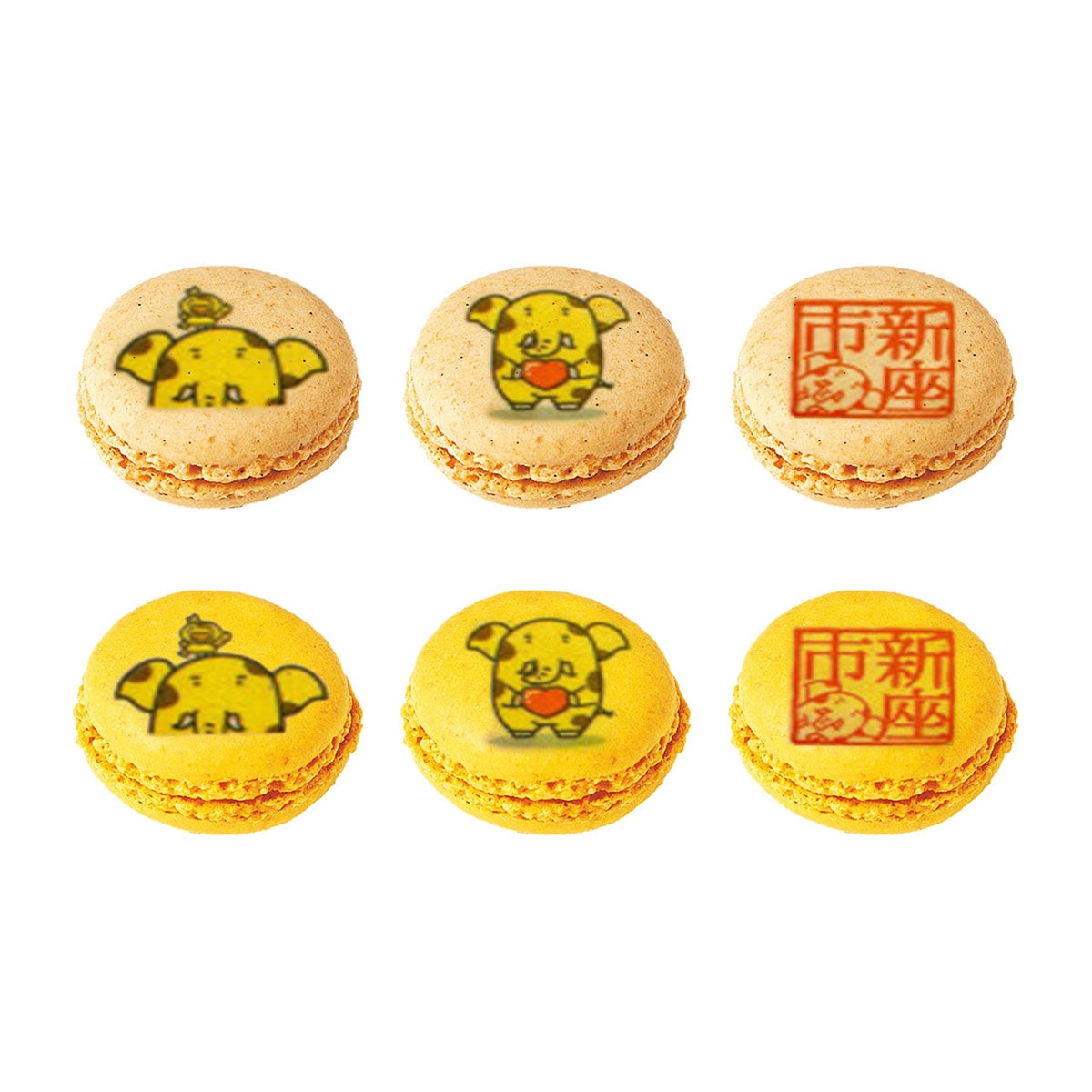 ゾウキリンプリント入りマカロン詰め合わせ（6個入）B