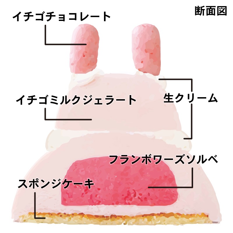 【送料別途】アイスケーキ　うさぎ