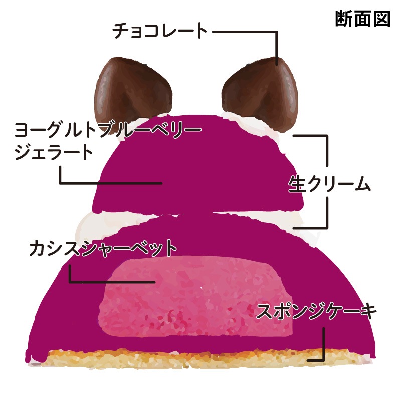 【送料別途】アイスケーキ　紫ねこ