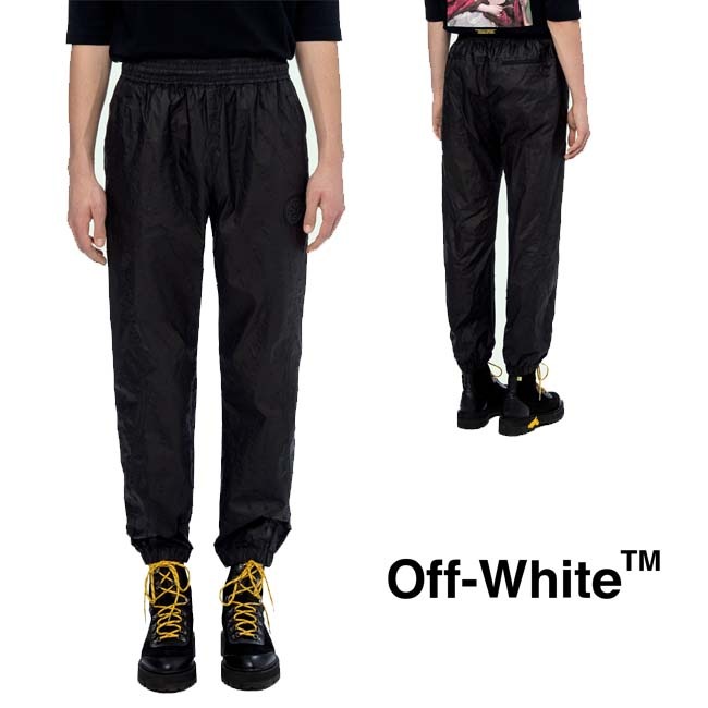 OFF-WHITE パンツ オフホワイト メンズ ナイロンパンツ TRACK PANTS(BLACK) 【OMCA096E19E140021000】