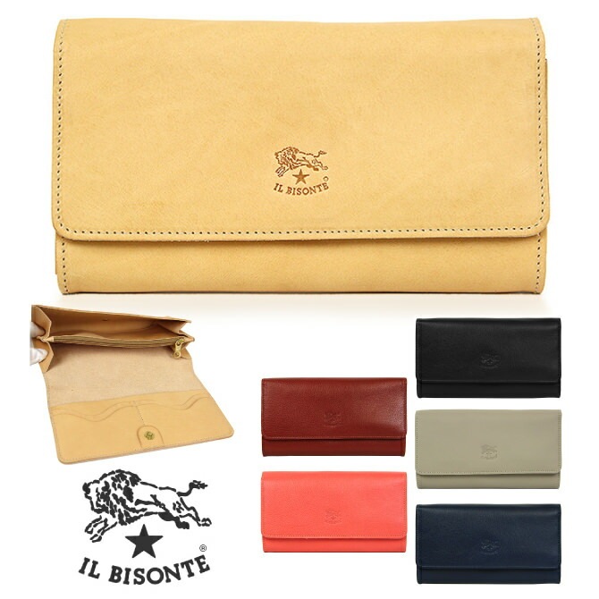 IL BISONTE イルビゾンテ レザー かぶせ長財布(全6色) 【C1059.P】