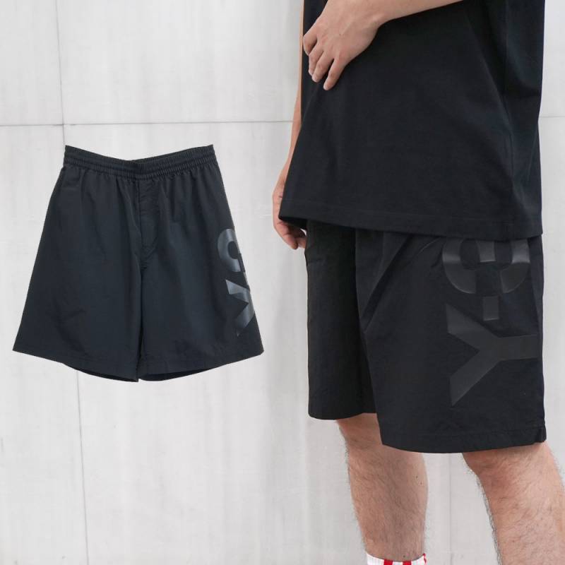Y-3 ワイスリー スウェットショーツ (BLACK) ラージロゴ スイムショーツ Large Logo Swim shorts - Mid length【GT5251】
