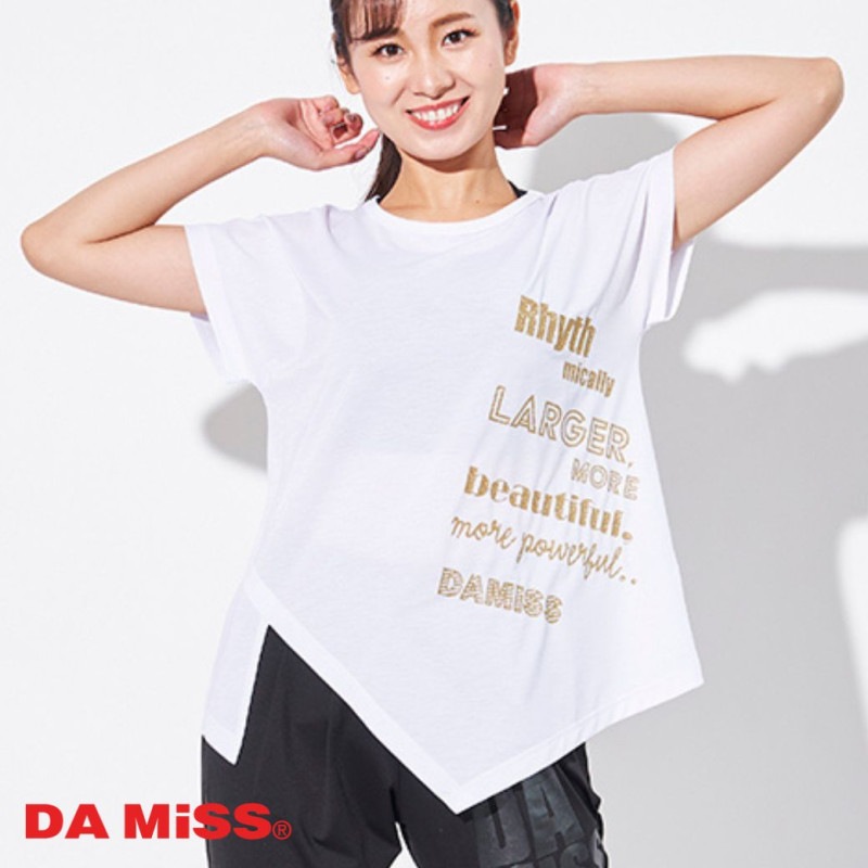 【22AW】　ラメプリントロゴTシャツ　White　DAMISS　1234-0007