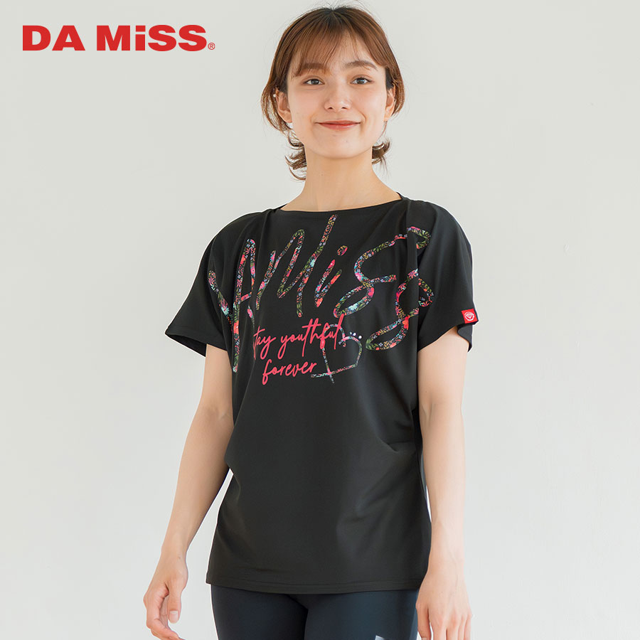 フローラルTシャツ　ブラック　1534-1435