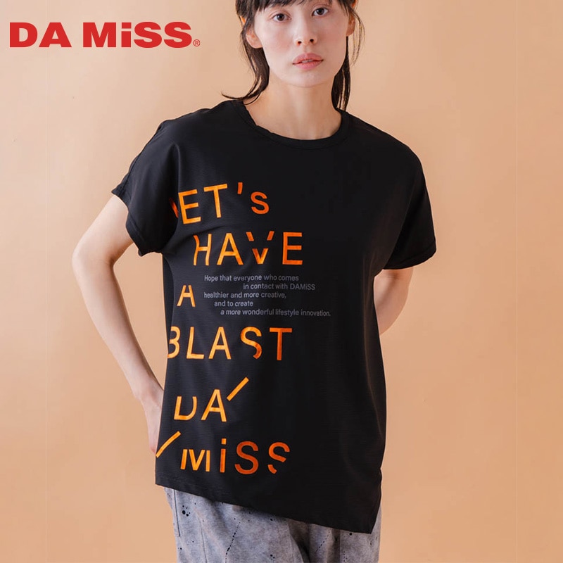 チュニックラインアシメ Tシャツ　ブラック　1534-1455