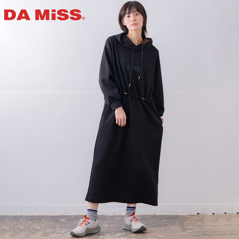 ソフトタッチ フードワンピース ブラック 1558-1460