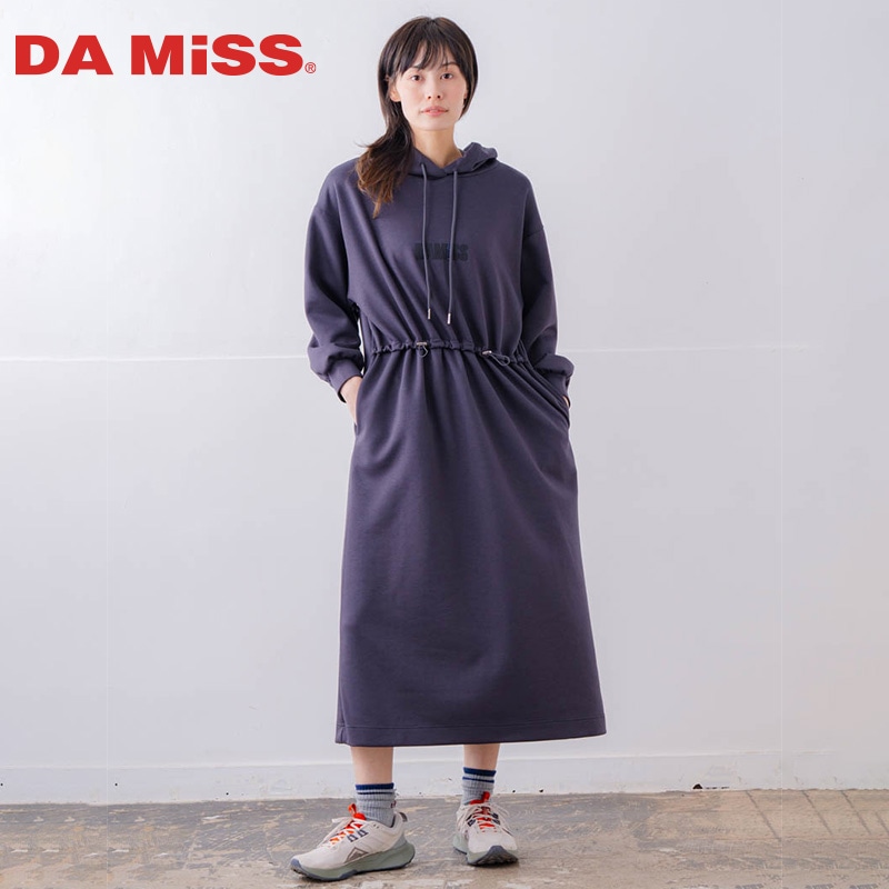 ソフトタッチ フードワンピース チャコール 1558-1460