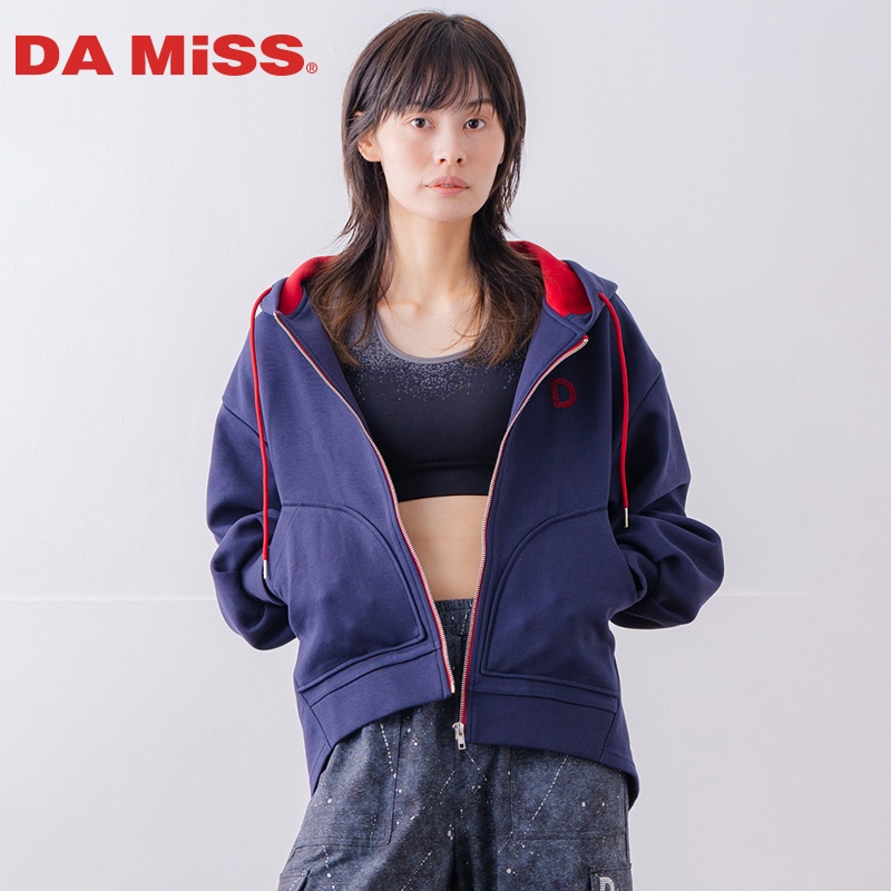 バイカラーラウンドバック パーカー ネイビー 1556-1463