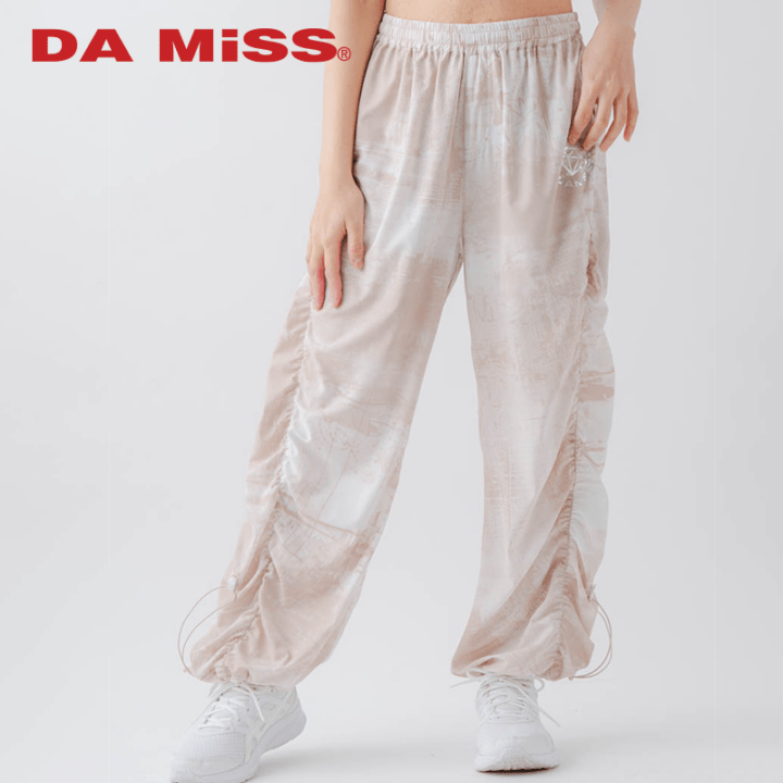 ※予約商品※【先行割10％OFF】　Airyシャーリングプリントパンツ  ベージュ  1632-1801【3/13まで】