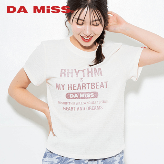 【先行割10％OFF】　リップルロゴTシャツ アイボリー　1634-1482【6/12まで】