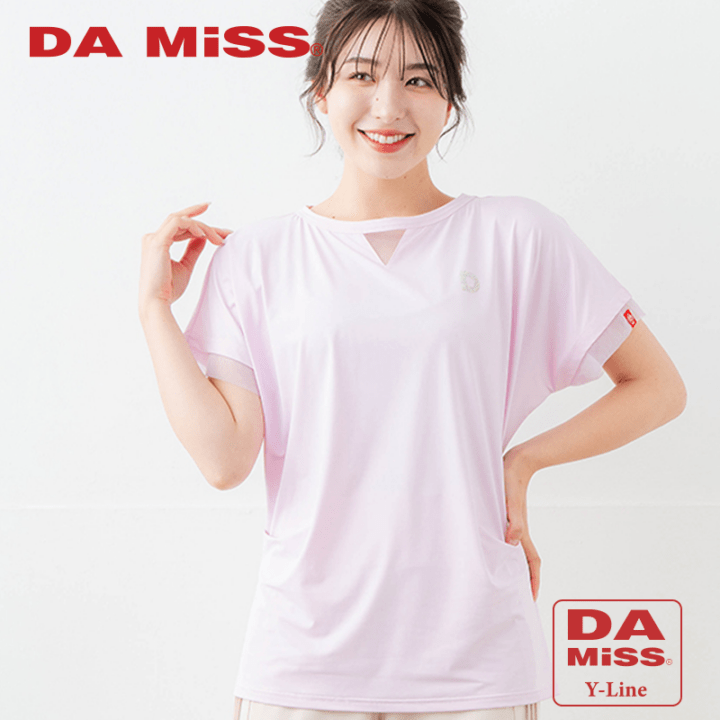 ポイントシースルーTシャツ ピンク 5634-1484